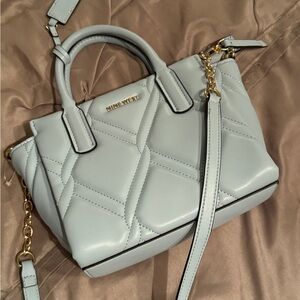 Nine West Quilted Light Gray Satchel light green/tealish